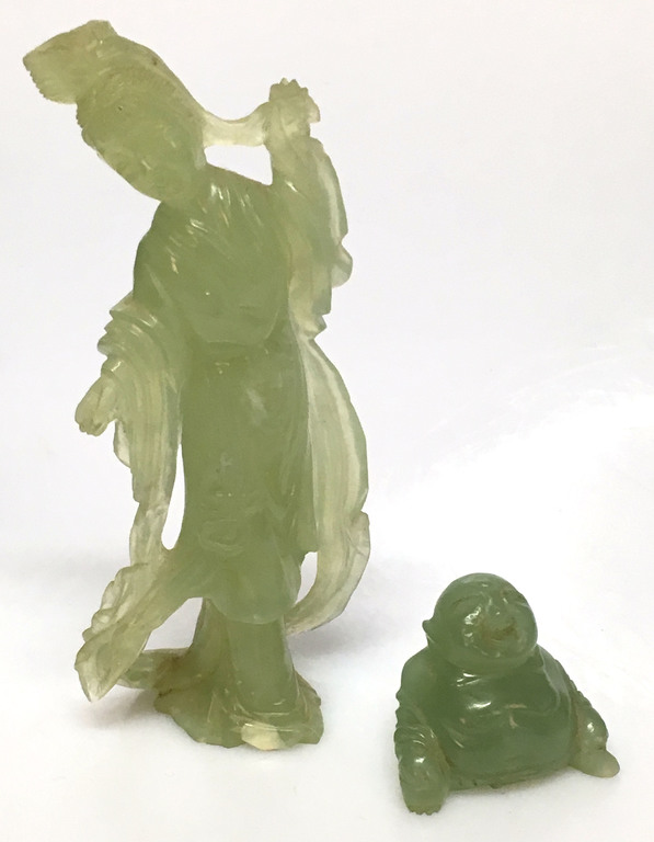 Jade figure 'Geisa' and 'Buddha'