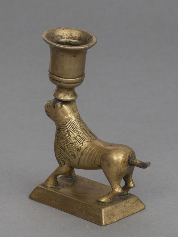 Antique Jewish Judaica Bronze Lion candlestick - Candle stick holder