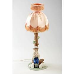 Table lamp with figural composition