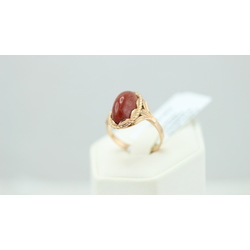 Gold ring with carnelian