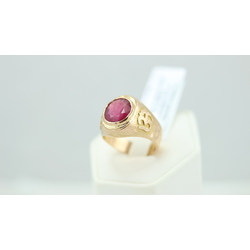 Zelta gredzens ar rubīnu(pildīts ar Pb stiklu)