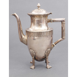French empire style coffe pot made from silverplated metal