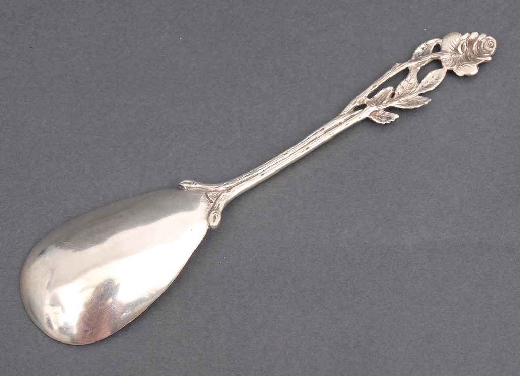 Silver serving spoon