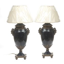 Porcelain lamps with bronze finish (2 pcs. - pair)