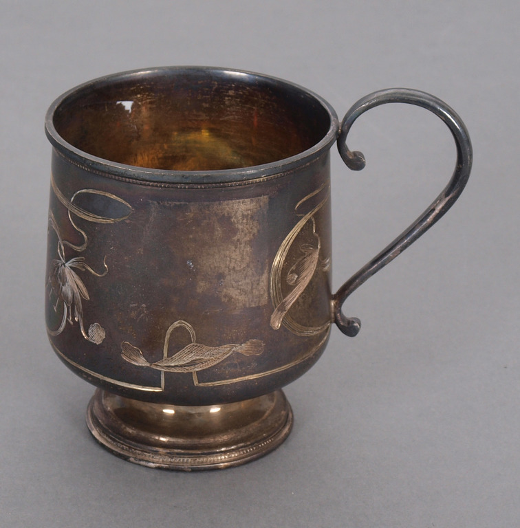 Silver cup with a gilded inside