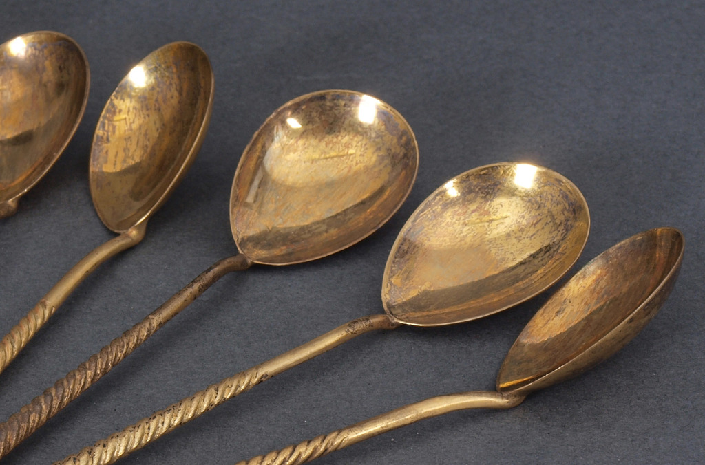 Gold plated silver spoons (12 pcs.)