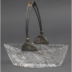 Кристаллическая миска с серебряной отделкой