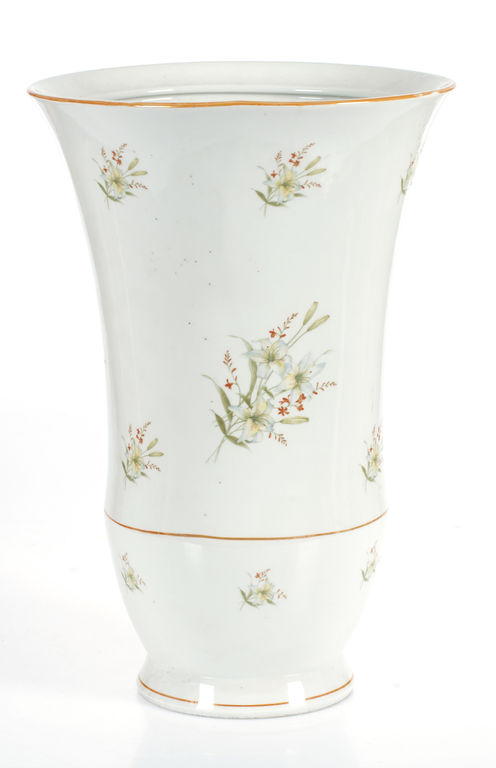Porcelain vase with lilies