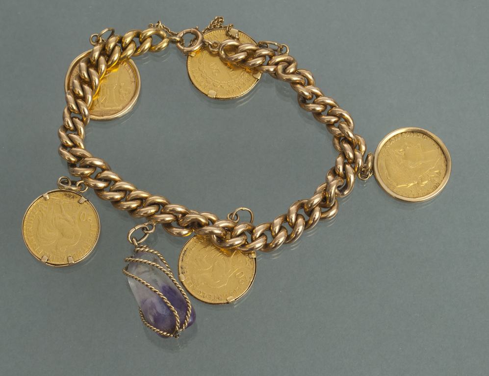 Gold bracelet with coins