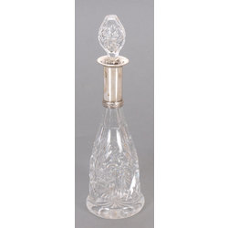 Crystal decanter with silver finish