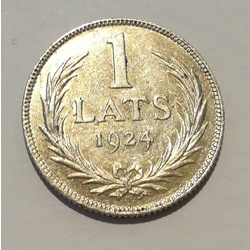 Серебряная монета Один-латов - 1924.г.