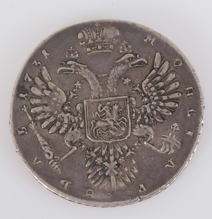 Серебряная монета Один рубль, 1731