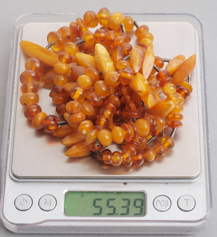 100% Natural Baltic Egg yolk amber necklace, 55.39 grams
