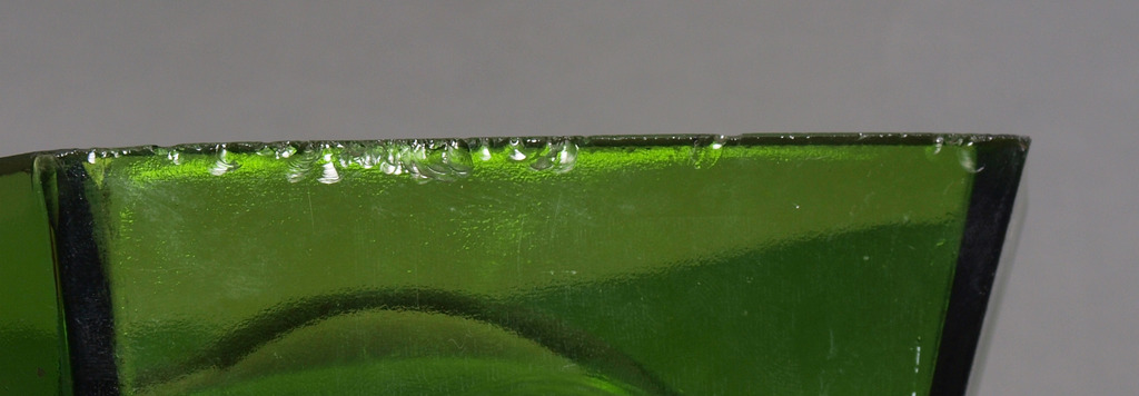 Green glass ashtray