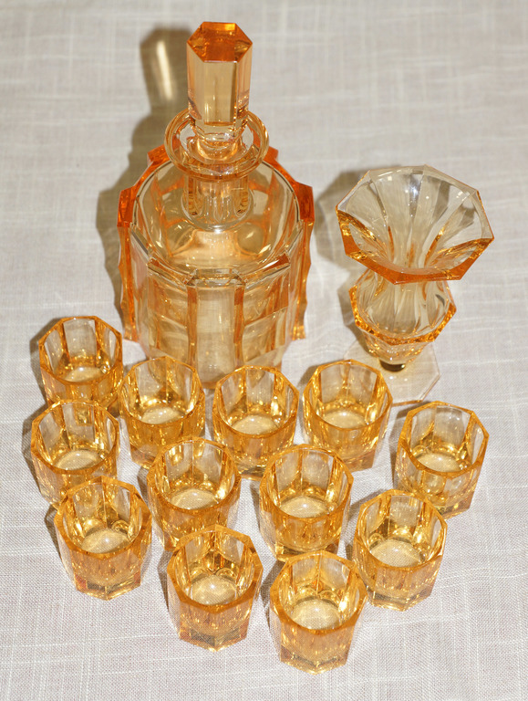 Glass set - vase, decanter, 12 cups