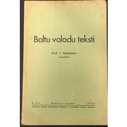 Baltu valodu teksti, Prof. J.Endzelīna