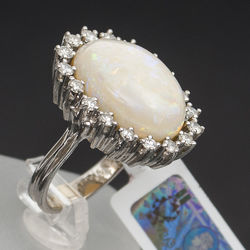 Gold ring with opal and diamonds