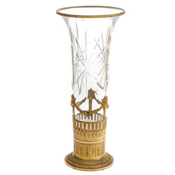 Glass vase with bronze finish
