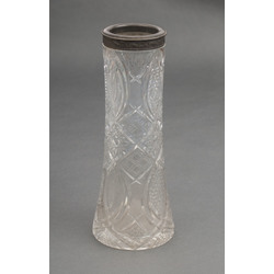 Crystal vase with silver finish