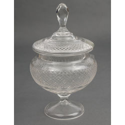Crystal jam bowl with lid