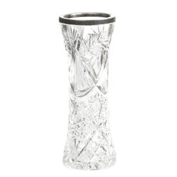 Crystal vase with silver finish