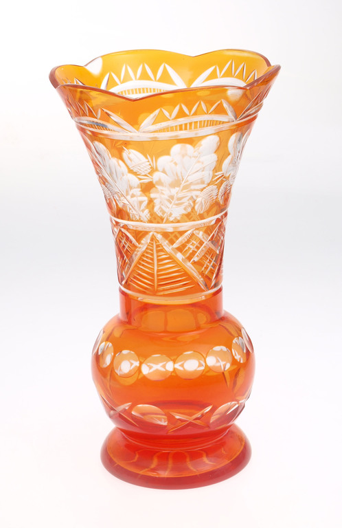 Colored glass vase