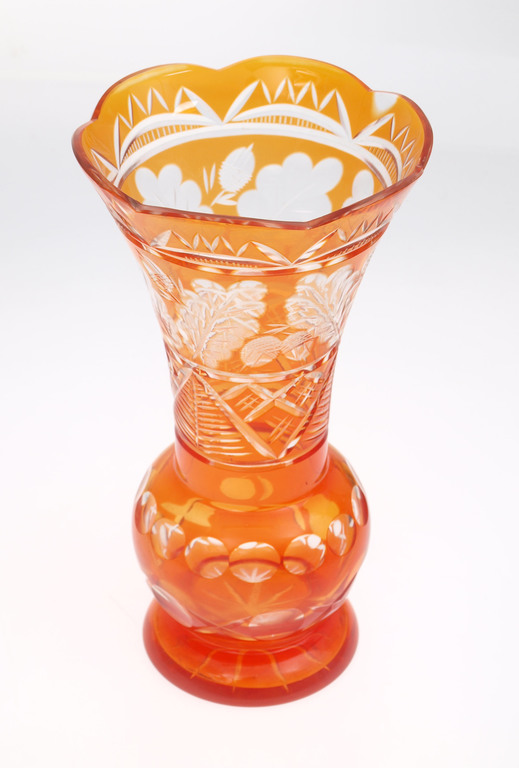 Colored glass vase