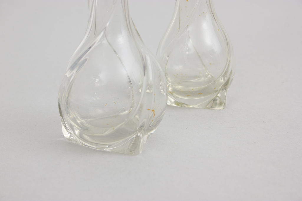 Art Nouveau glass vases with silver finish (2 pcs.)