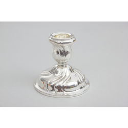 Baroque style silver candle holder