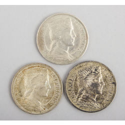 Silver five-lats coins (3 pcs.)