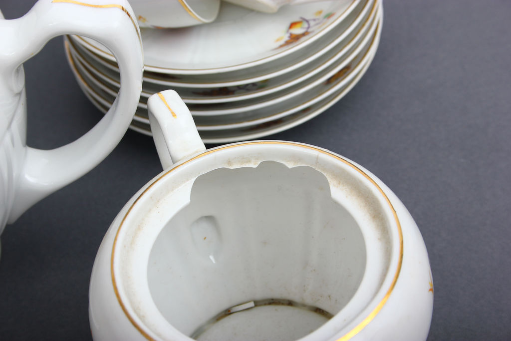 Art-deco style porcelain tea service for 12 people