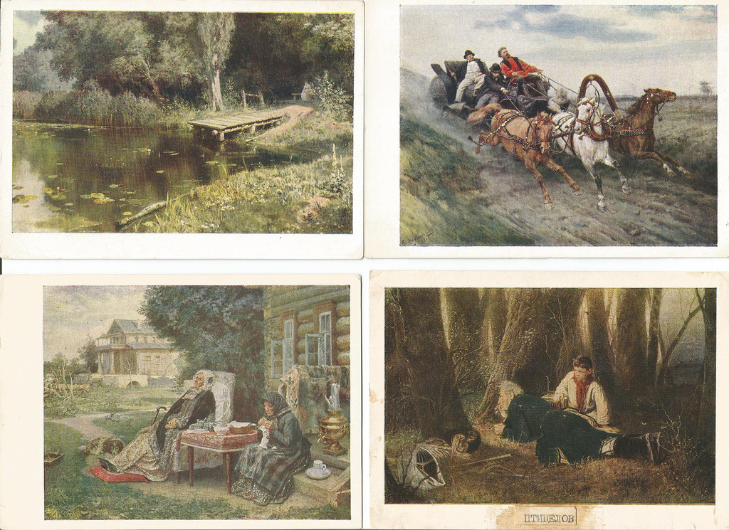 Postcards with reproductions of works of art (60 pcs.)