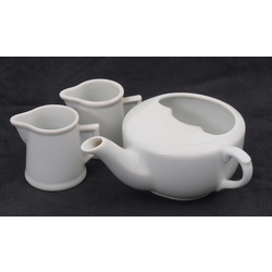 Porcelain tea/coffee set - 1 tea/coffee pot, 2 cream utensils