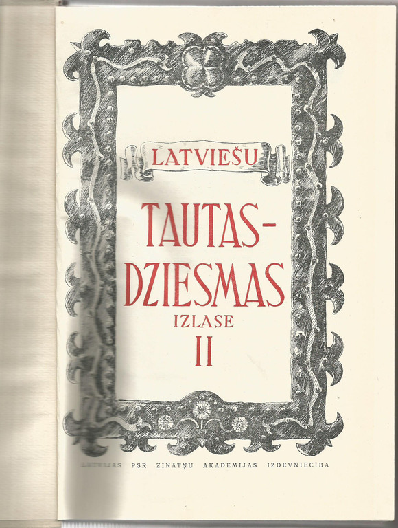 Латышские народные песни, Избранное II