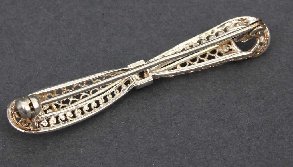 Art Deco-style silver brooch