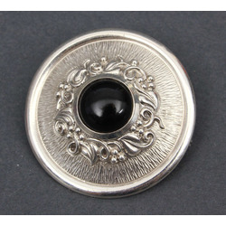 Art Nouveau silver brooch with agate