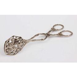 Silver dessert tongs