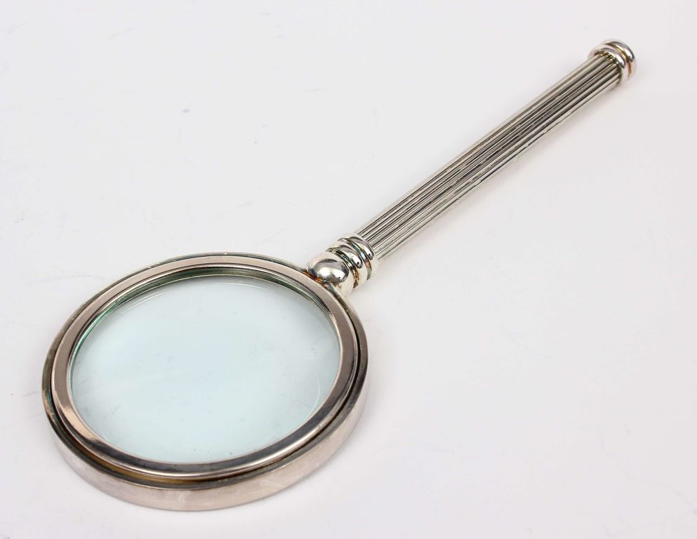 Silver plated set - letter knive, magnifying glass