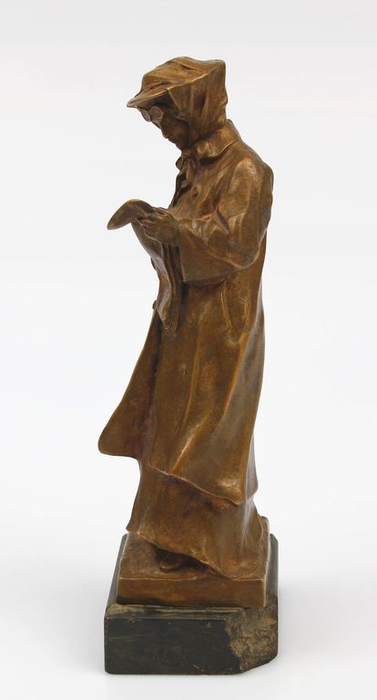 Bronze figure on marble base 