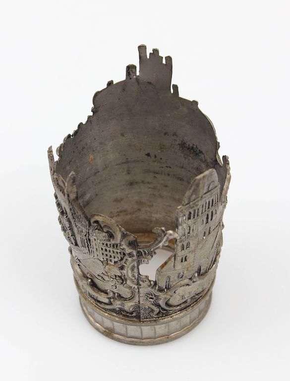 Tin glass holder with views of Riga