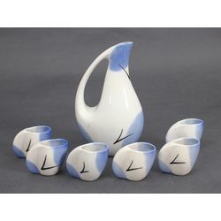 Porcelain decanter wiht 6 cups