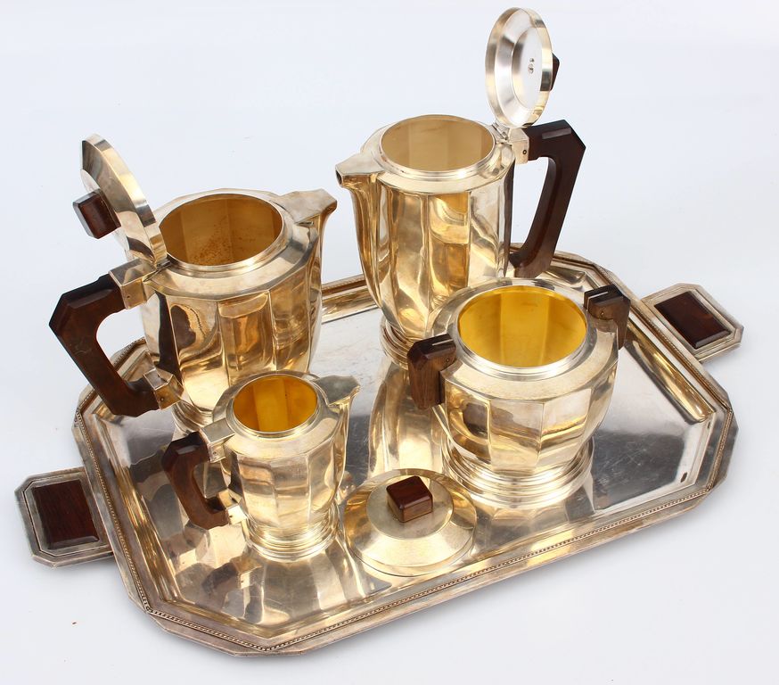 Silver Plated Tea /Coffee set - Milk Jug, Sugar-basin, coffee Jug, Kettle, Tray