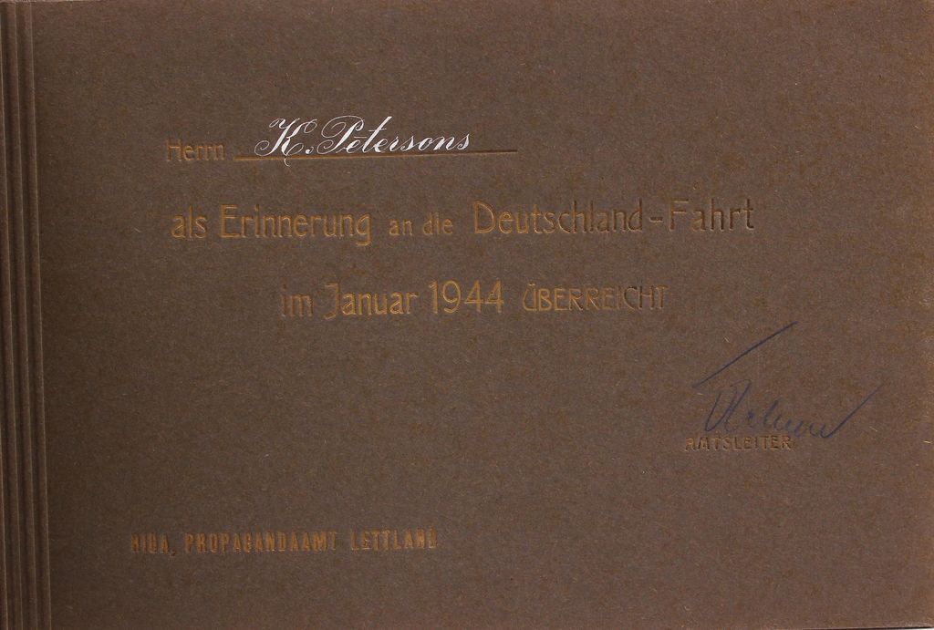German Army gift to K. Peterson - propaganda picture album