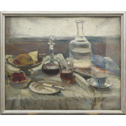 Still life with decanter (two-sided painting)