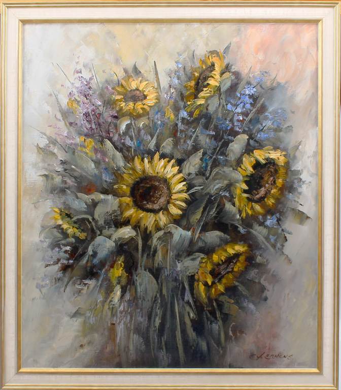 Summer bouquet with sunflowers