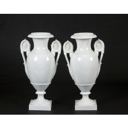 Couple of Ampir style porcelain vases made in France