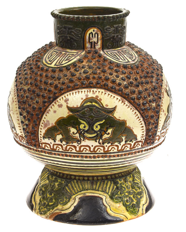 Kuzņecova keramikas vāze ar ķīniešu motīviem