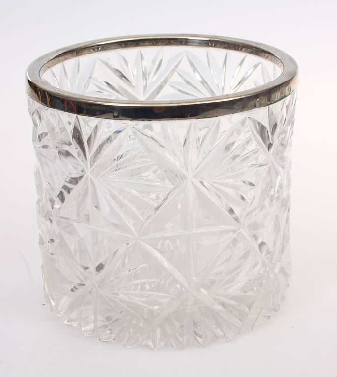 Crystal bowl with metal finish
