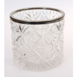 Crystal bowl with metal finish