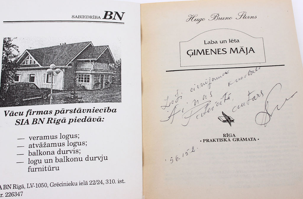 Hugo Bruno Šterns, Laba un lēta ģimenes māja(ar autora autogrāfu)